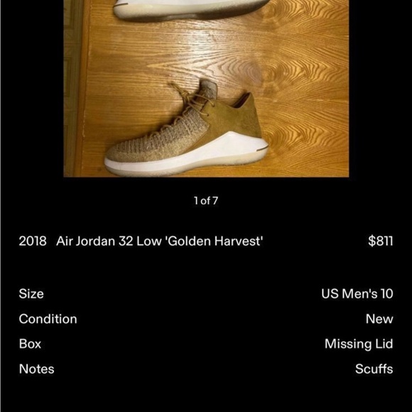 2018 Air Jordan 32 Low 'Golden Harvest' Size 10 - Picture 5 of 5